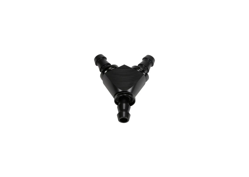 Fleece Performance Universal 3/8 Zoll Aluminium Y-Stutzen-Fitting (Für -6 Pushlock-Schlauch) - Schwarz eloxiert