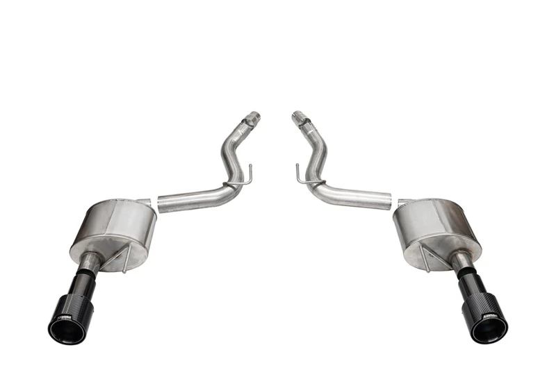 Corsa 2024 Ford Mustang GT Coupe 3in Sport Axle-Back Exhaust - 4.5in Black Carbon Fiber Tips