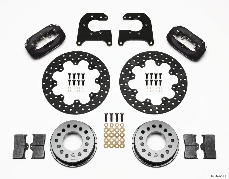 Wilwood Forged Dynalite Heck Drag Kit gebohrte Bremsscheibe Mopar/Dana 2,36 Zoll Abstand mit Snap Ring Brng