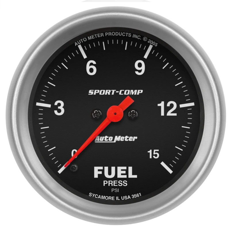 AutoMeter Gauge Fuel Pressure 2-5/8in. 15PSI Digital Stepper Motor Sport-Comp