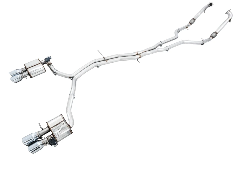 AWE Tuning Audi B9 S5 Coupe SwitchPath Auspuff mit Chrom-Silber-Tipps (102mm)
