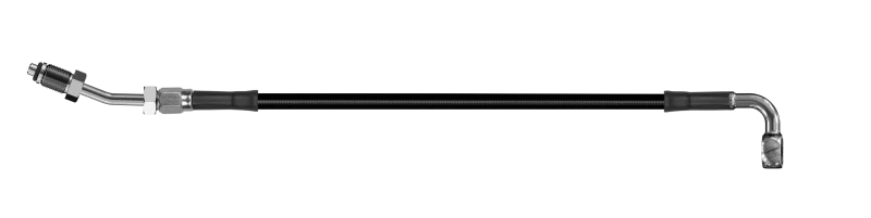 Goodridge 68 Zoll Universal Kupplungsleitung mit Edelstahl-Anschlüssen und schwarzen Schlauch - 90Grad Banjo mit 20Grad 7/16 UNF