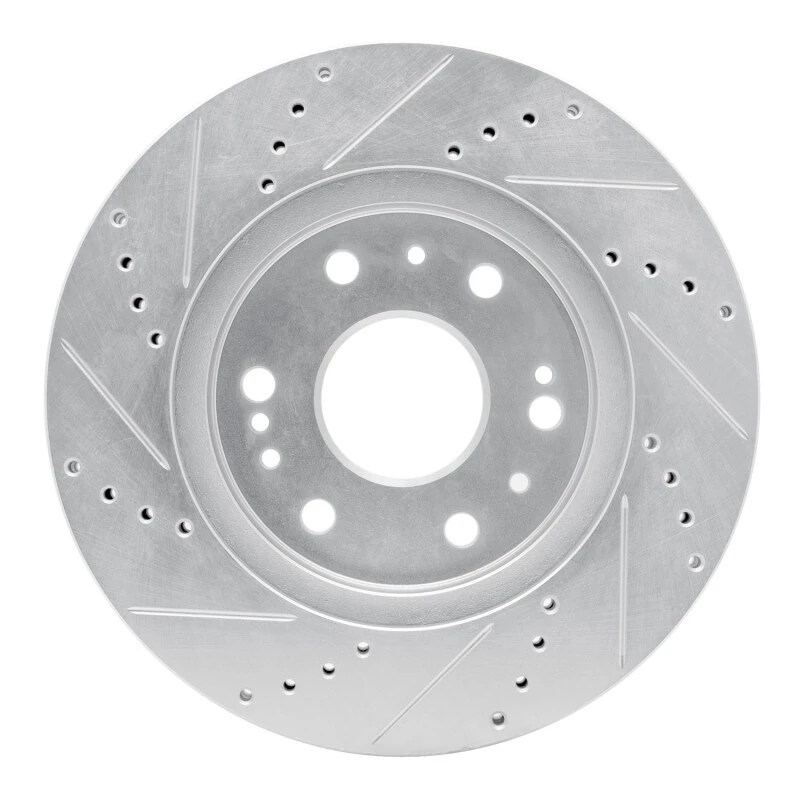 DFC 05-20 Cadillac Escalade EXT Front Right Drilled & Slotted Silver Brake Rotor