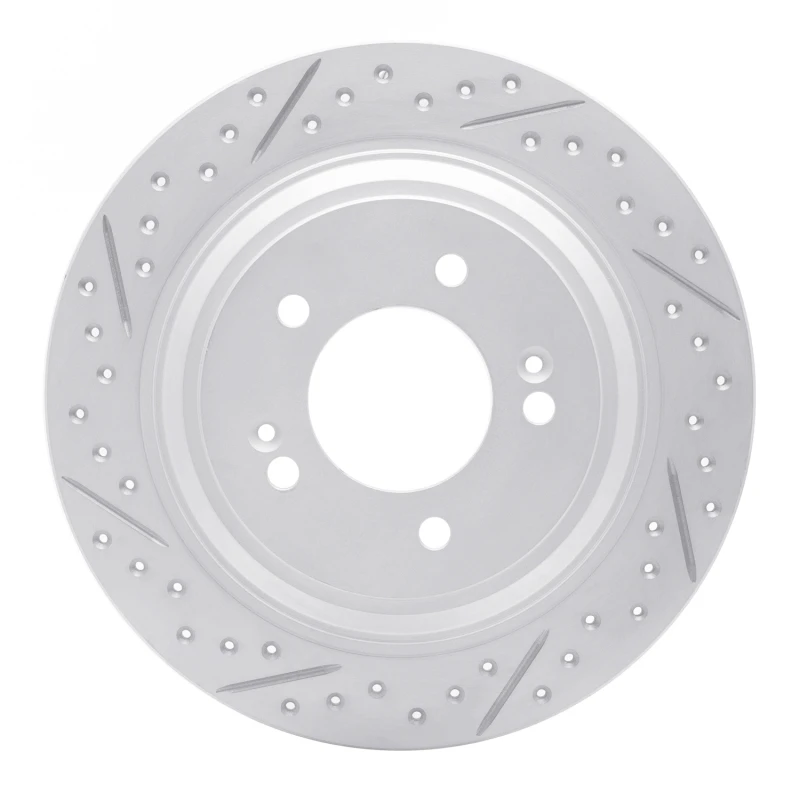 DFC 17-23 Hyundai Kona Ev Rear Left Drilled & Slotted Geoperformance Rotor