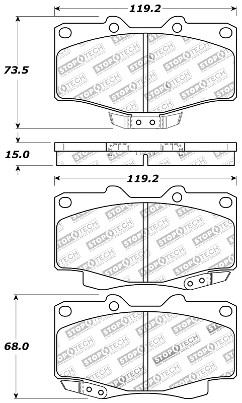 StopTech Sport Brake Pads w/Shims & Hardware - Front