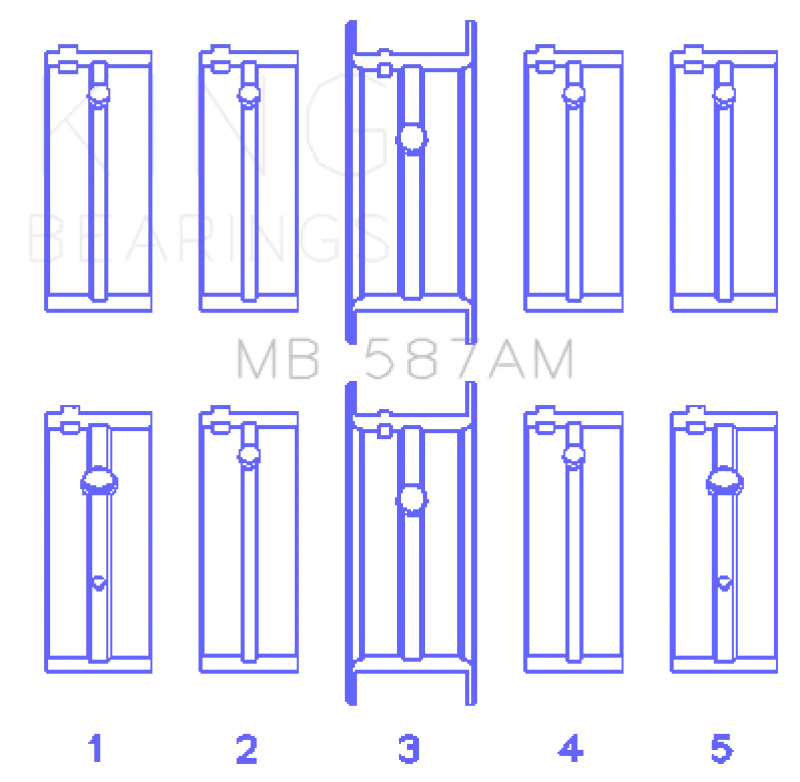 King Engine Bearings Nissan L20B/Z20/Z22/Z24 (Size +0.25mm) Main Bearing Set