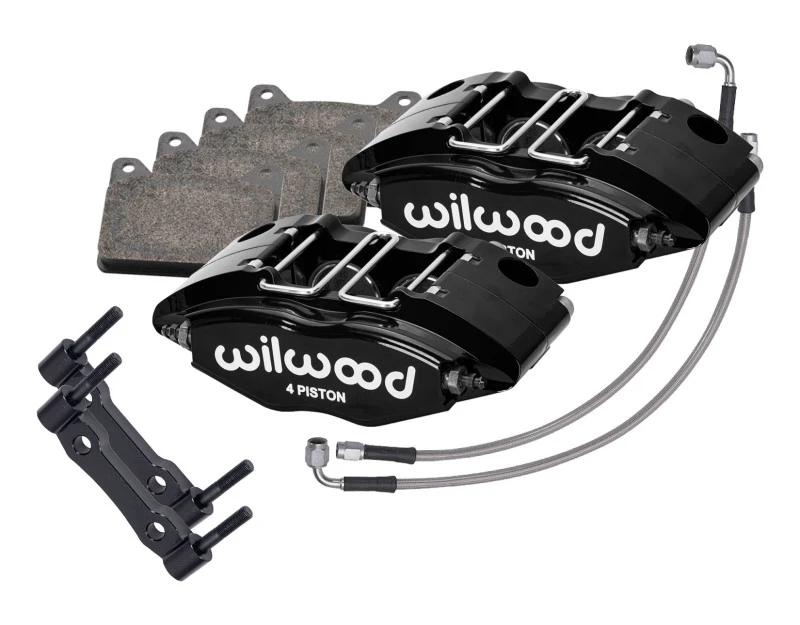 Wilwood 69-74 Porsche 911 Vordere Powerlite Bremssattel-Kit 3 Zoll MT - Schwarz