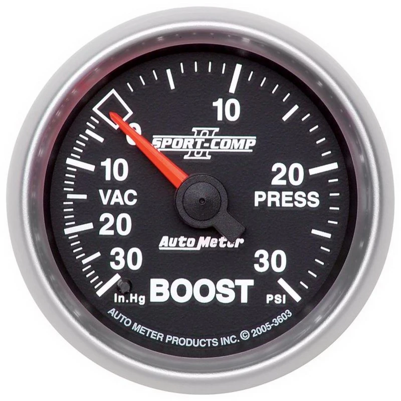 Autometer Sport-Comp II 52mm 30 PSI Mechanisches Boost-Vakuum-Messgerät
