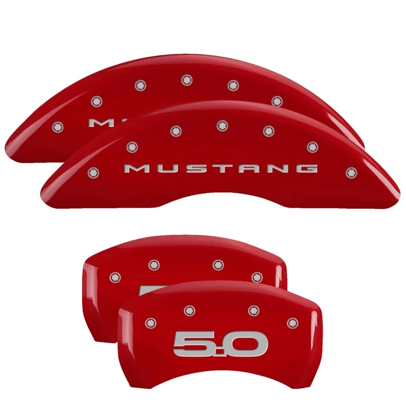 mgp_10200SM52RD-679681b18a5b7 MGP 4 Bremse Caliper-Abdeckungen Gravur Vorne 2015/Mustang Gravur Hinten 2015/50 Rote Finish Silber