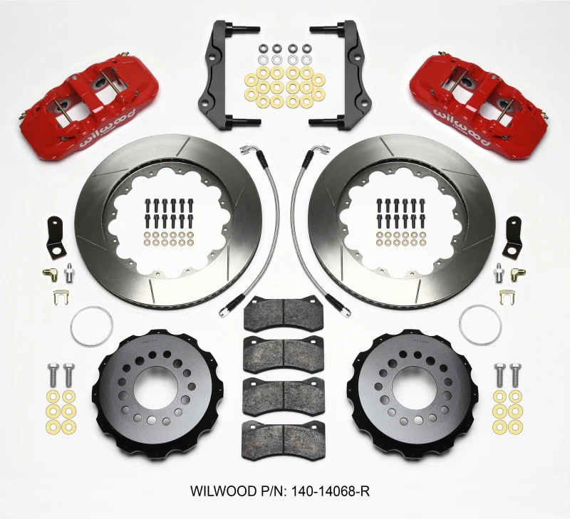 Wilwood AERO4 Rear Kit 14.25in Red 2014-Up Challenger w/Lines