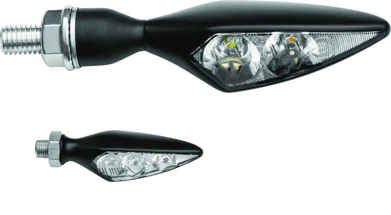 Kuryakyn Rhombus S Single Function Front Left Clear Lens Amber Satin Black