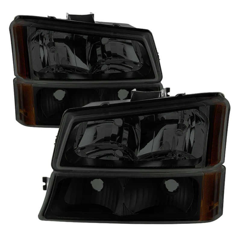 spyder_9030253-6794b7a4c3d9c Xtune Chevy Silverado 2500HD 03-06 Crystal Headlights w/ Bumper Lights HD-JH-CSIL03-AM-BSM-SET