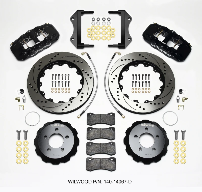 Wilwood AERO6 Front Hat Kit 14.25 Drilled 2014-Up Challenger w/Lines