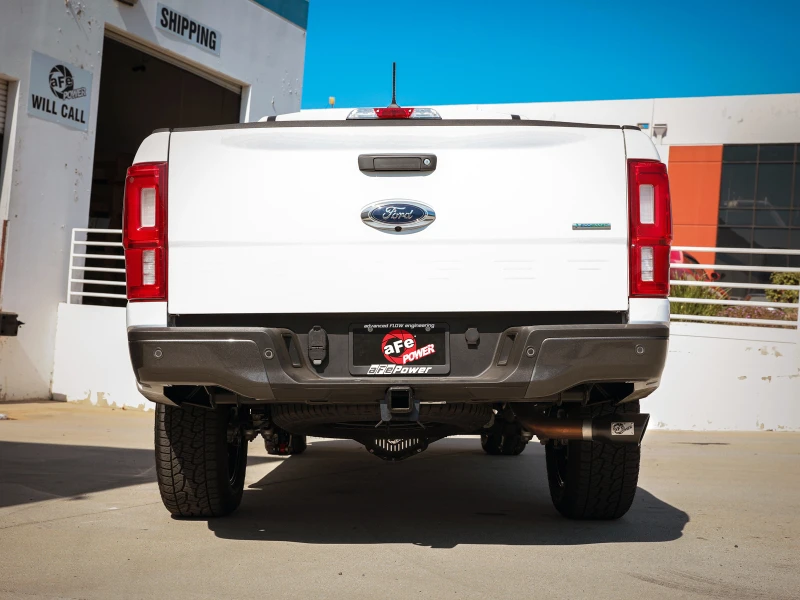 aFe Apollo GT Serie 3in 409 SS Axle-Back Auspuff 2019 Ford Ranger 2.3L mit schwarzen Spitzen