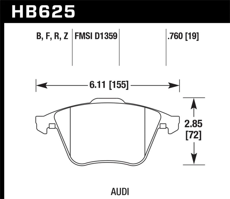 Hawk 2001-2010 Audi S3 europäische HPS 5.0 Vorderbremse Beläge