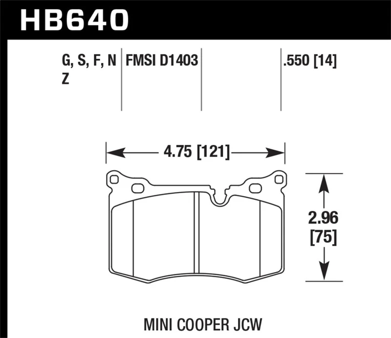 Hawk 09-15 Mini Cooper John Cooper Works DTC-60 Rennbremsbeläge