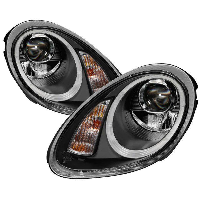 spyder_5083210-6794b34c702c8 Spyder Porsche Cayman 05-08 Headlights - Halogen Model Only - Black PRO-YD-P98705-HID-DRL-BK