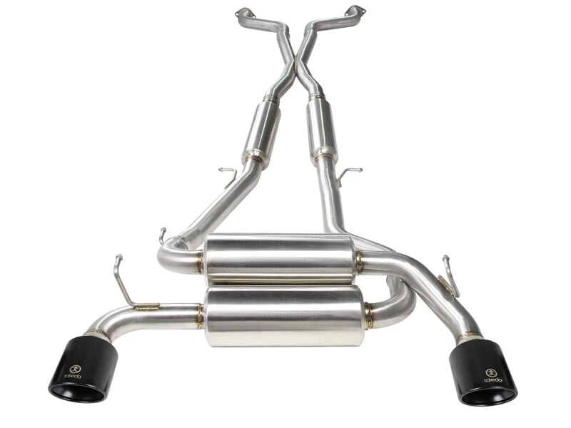 aFe Takeda 2-1/2 Zoll 304 SS Kat-Back Abgasanlage Infiniti G37 08-13/Q60 14-15 V6-3.7 mit schwarzen Endrohren
