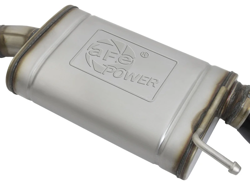 aFe MACHForce XP 2,5 Zoll 409 Edelstahl Auspuff-System mit schwarzen Endrohren für Ford Mustang I4-2.3L (t) 15-17
