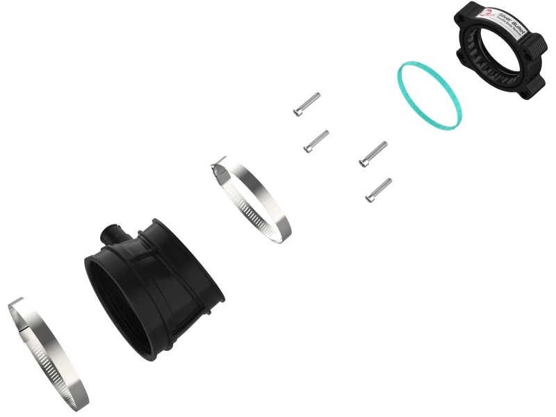 aFe 2020 Vette C8 Silver Bullet Aluminium-Drosselklappenabstandshalter / Funktioniert nur mit aFe-Ansaugsystem - Schwarz