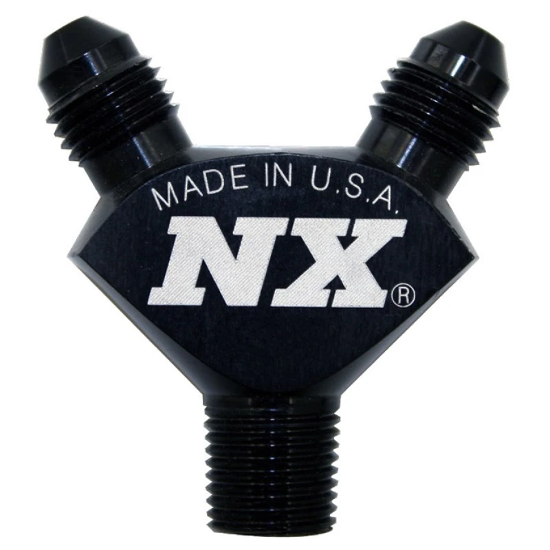 Nitrous Express 1/8NPT x 3AN x 3AN Billet Pure-Flo Y-Fitting - Schwarz