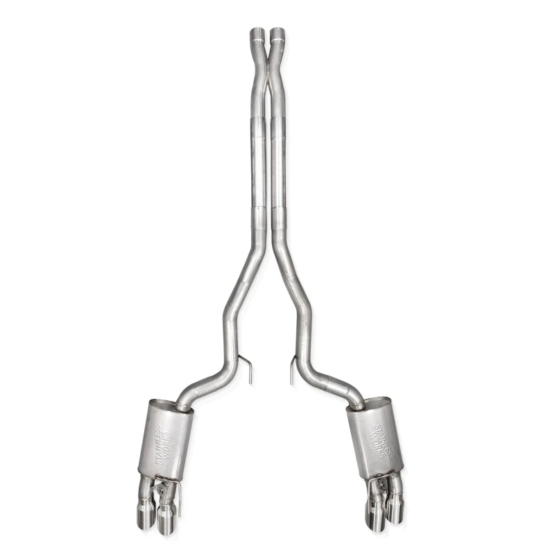 Stainless Works 2024 Mustang GT Katback Quad Tips Legend Sound X-Pipe Factory Connect Auspuff