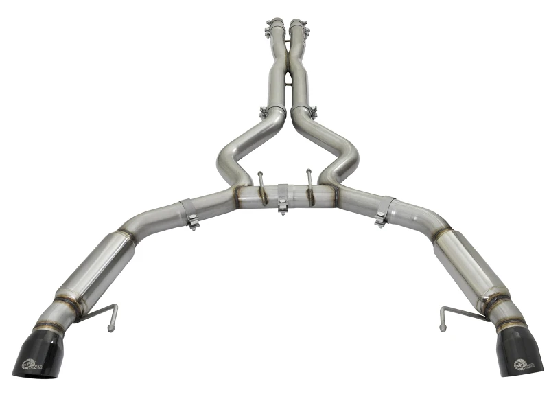 aFe MACHForce XP 3 Zoll 304 SS Sport-Ton Cat-Back mit schwarzen Endrohren 15-17 Ford Mustang V6-3.7L/V8-5.0L