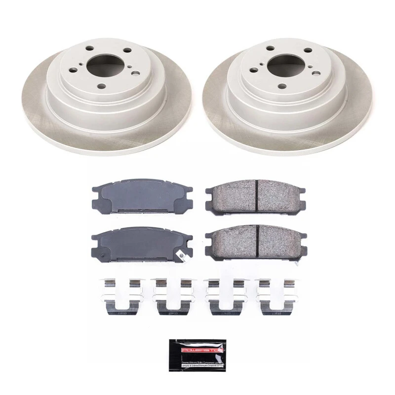 Power Stop Rear Semi-Coated Rotor Kit for 90-99 Subaru Legacy