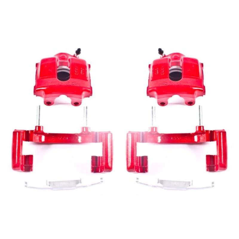 Power Stop 01-05 BMW 320i Front Red Calipers w/Brackets - Pair