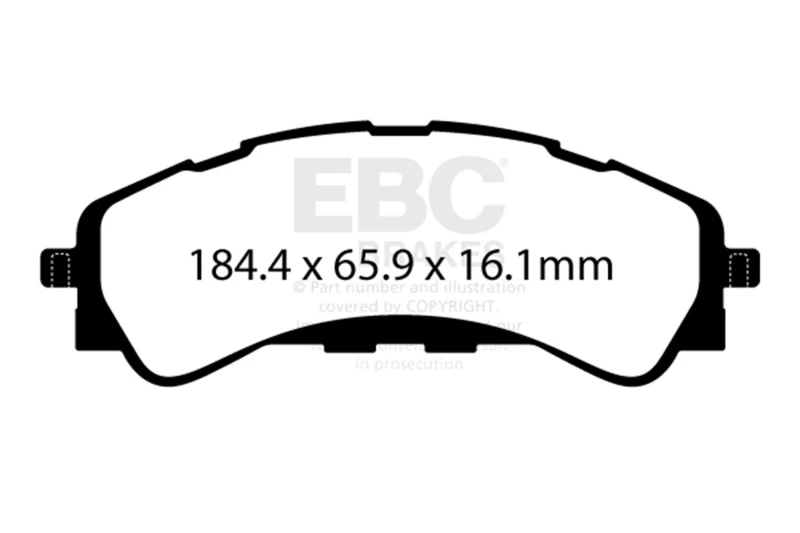 EBC 2019+ Ford Ranger 2WD 2.3T Greenstuff Front Brake Pads