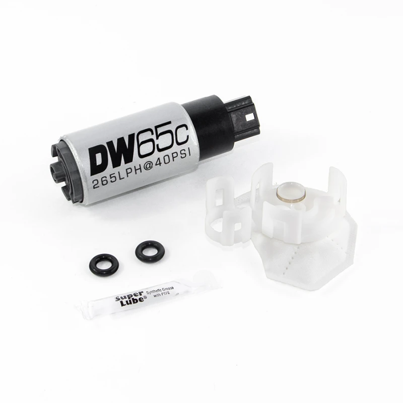 DeatschWerks 265 LPH Kompakte In-Tank-Kraftstoffpumpe mit Einrichtungs-Kit 08-15 Mitsu EVO X, 06-13 MazdaSpeed 3/6