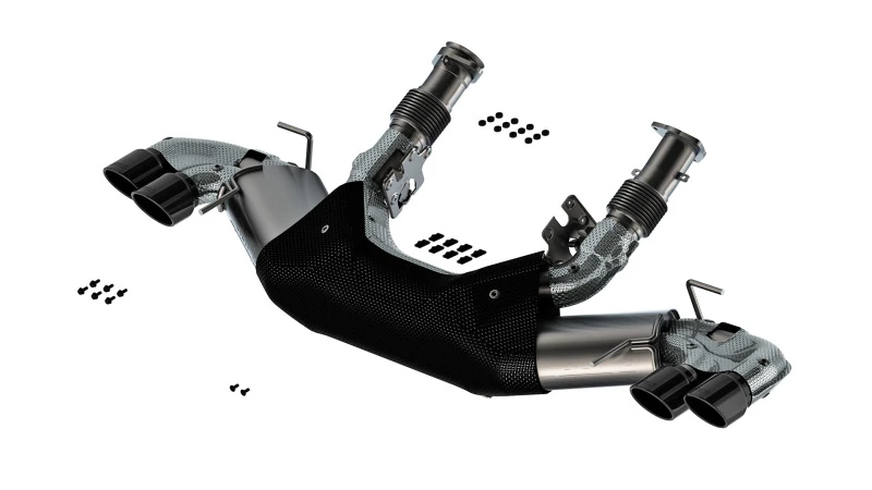 Borla 20-24 Chevy Corvette 6.2L V8 AT ohne NPP 3in S-Type Catback Auspuff - Schwarze Chrom-Spitzen