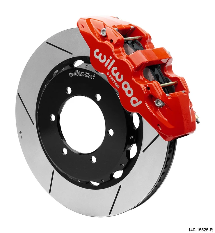 Wilwood AERO4 Spec 37 GT FrontTruck Kit 14,25 Zoll Rot 1997-2018 Nissan Y61 Patrol mit Leitungen