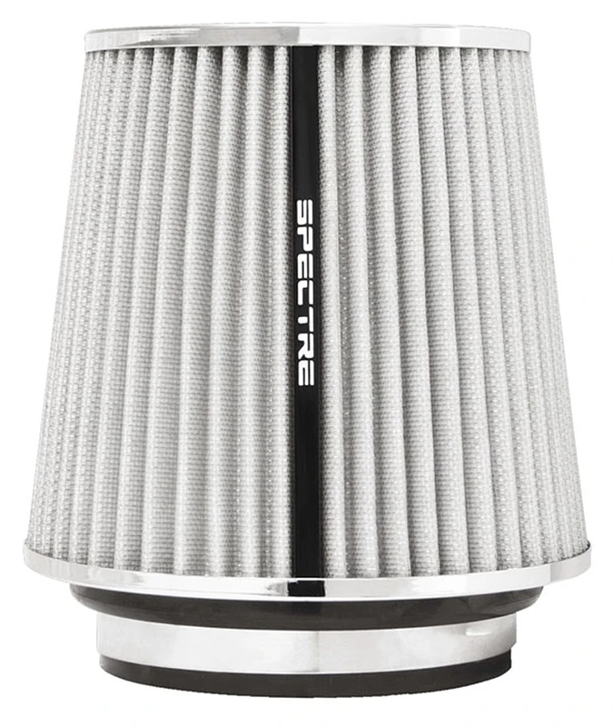 Spectre einstellbarer konischer Luftfilter 5-1/2in. Hoch (Passt für 3in. / 3-1/2in. / 4in. Rohre) - Weiß