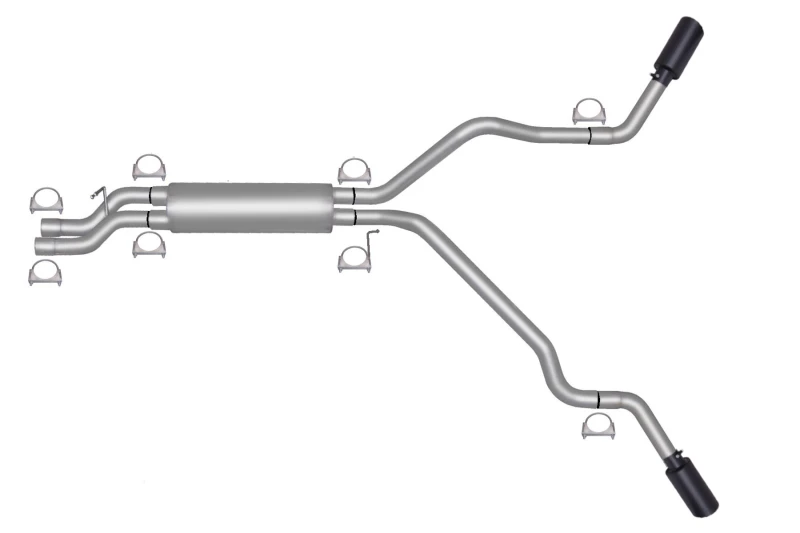 Gibson 99-03 GMC Sierra 1500 SL 5.3L 2.5in Cat-Back-Doppel-Extreme-Auspuff - Black Elite