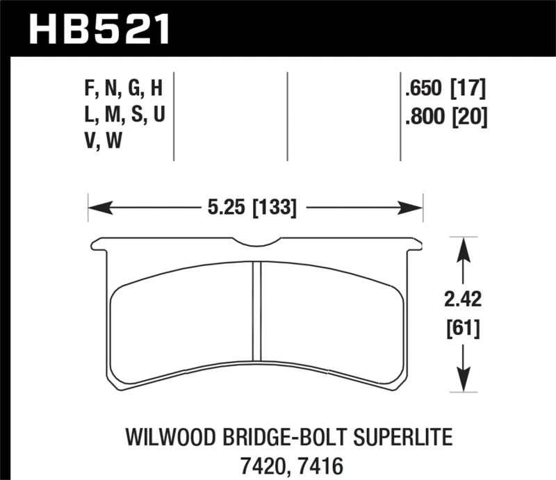 Hawk DTC-80 Wilwood BB SL 7420 20mm Rennbremsbeläge