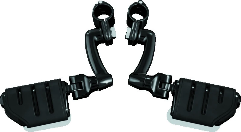 Kuryakyn Longhorn Trident Dually Offset Highway Pegs 1-1/4 in Clamp Black
