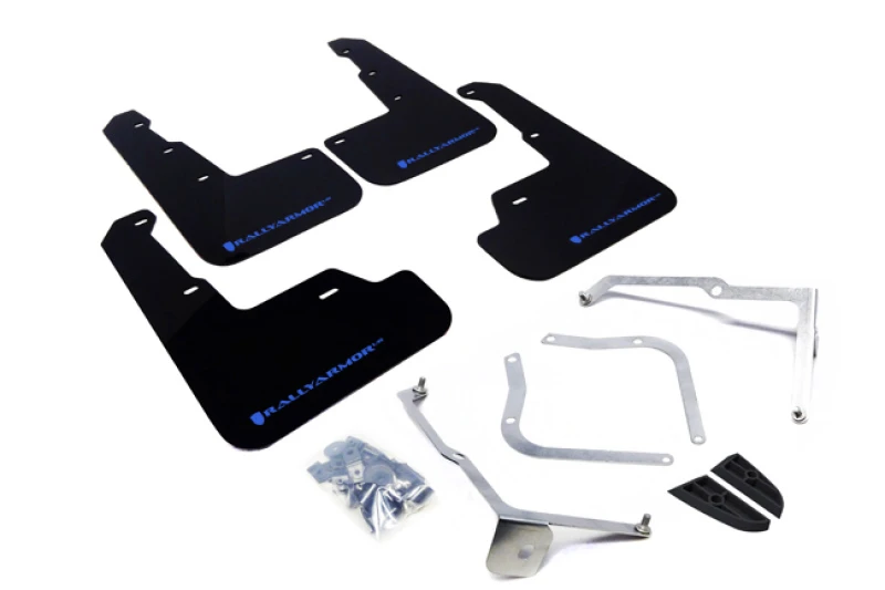 Rally Armor Schwarz UR Mud Flap mit blauem Logo für 15-21 Subaru WRX/STI