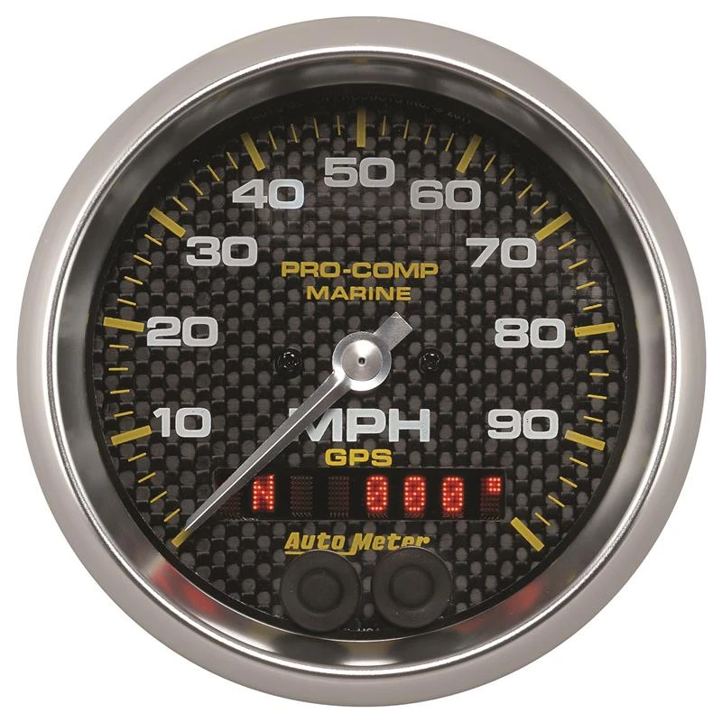 Autometer Marine Carbon Fiber 3-3/8 Zoll 100MPH GPS Geschwindigkeitsmesser