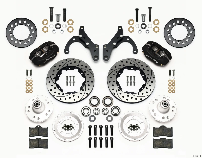 Wilwood Forged Dynalite Vorderes Kit 11,00 Zoll gebohrt 65-68 Chevy Impala -Trommel-Spindel