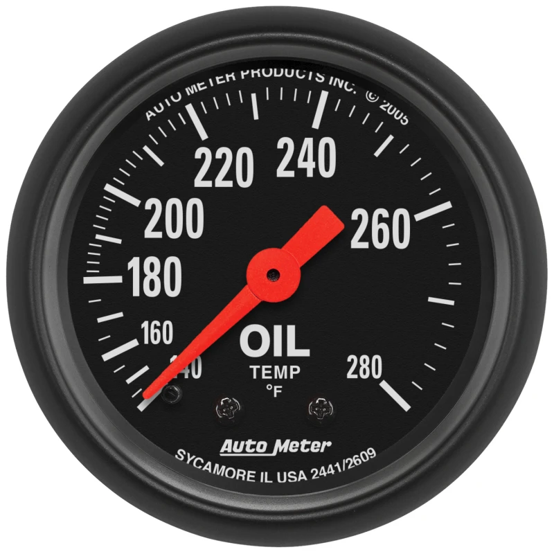 Autometer Z Series 2-1/16in 140-280 Degrees F Mechanical Oil Temperature Gauge