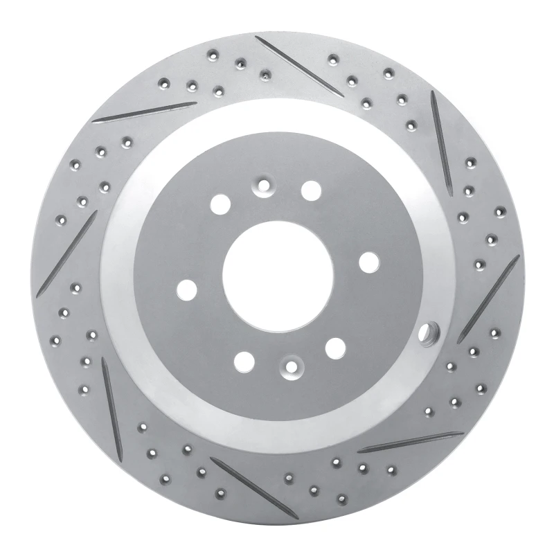 DFC 09-10 Kia Borrego Rear Right Drilled & Slotted Geoperformance Rotor