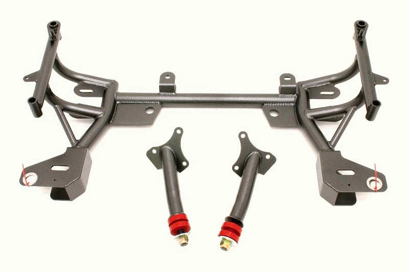 BMR 93-02 F-Body K-Member mit Turbo SBC/BBC Motorhalterungen und STD. Lenkgetriebehalterungen - Schwarz Hammertone