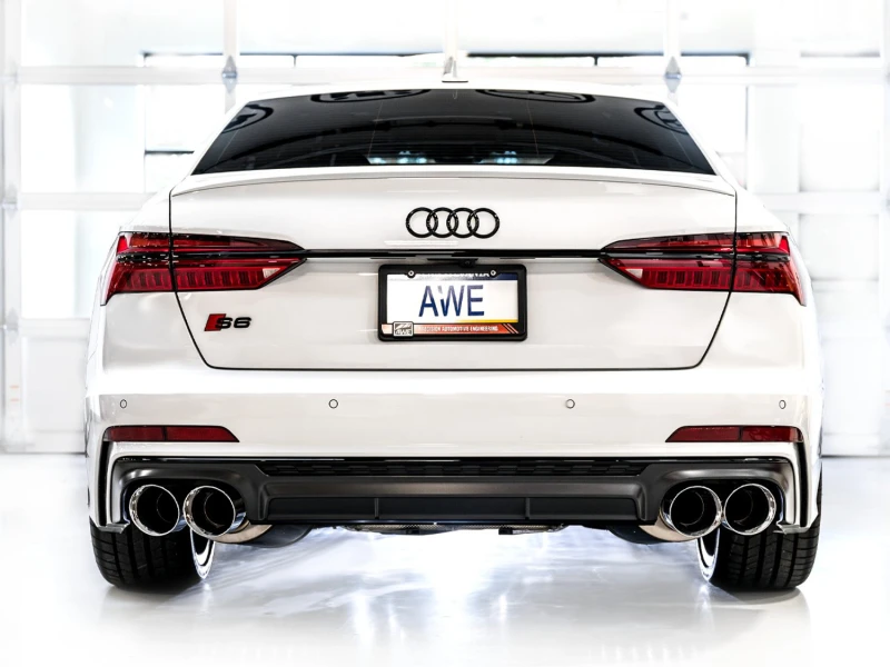 AWE Tuning 19-23 Audi C8 S6/S7 2.9T V6 AWD Track Edition Auspuff - Chrom Silber Spitzen