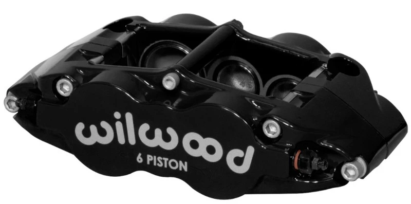 Wilwood Bremse-Narrow Superlite 6R-LH - Schwarz 1,38/1,12/1,12 Zoll Kolben 1,10 Zoll Bremsscheibe