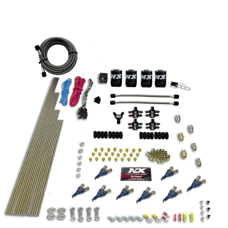 Nitrous Express 8 Zyl. Piranha Direct Port 4 Solenoiden Nitrous Kit (200-600PS) ohne Flasche