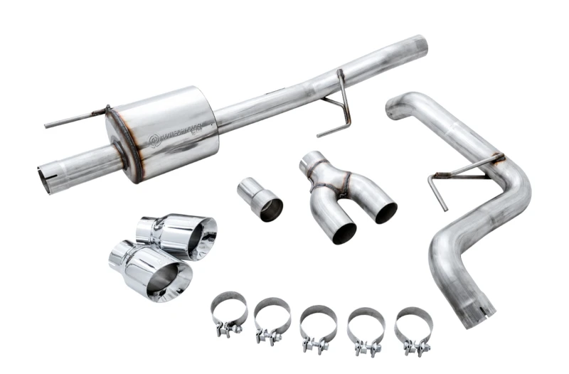 AWE Tuning 2015+ Ford F-150 0FG Einzelanschluss Leistungs-Abgasanlage mit 4,5 Zoll Chrom-Silber-Tips
