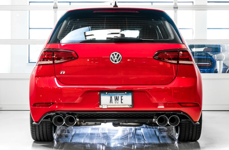AWE Tuning Volkswagen Golf R MK7.5 SwitchPath Auspuff mit Chrom-Silber-Tips 102mm