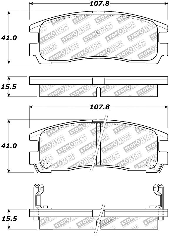 stoptech_308.03830-6794e26ce8d72 StopTech Street Touring 4/89-99 Rear Brake Pads for Mitsubishi Eclipse GST