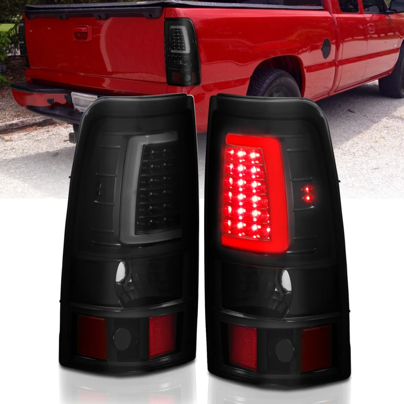 ANZO 2003-2006 Chevy Silverado 1500 LED-Rückleuchten Plank Style Schwarz mit Rauchglas